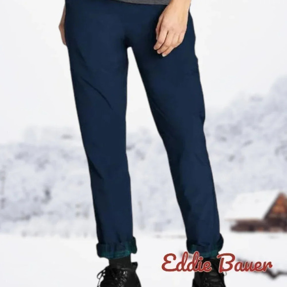 Eddie Bauer | Womens' Fleece-Lined Pull-On Pants | Navy Blue | NWT - Picture 1 of 8